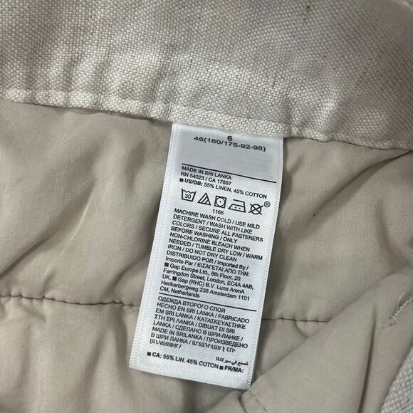 Banana Republic Shorts Women  6 Beige Linen High Rise Pleated Belted side Buckle - Picture 15 of 16